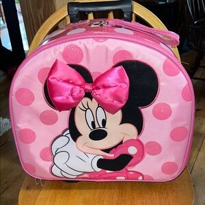 Minnie Mouse Authentic Disney Child Youth Girls Pink Suitcase RARE Luggage